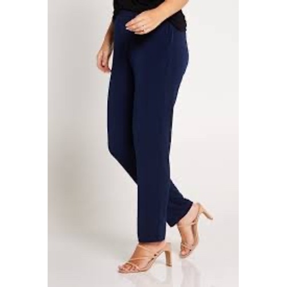Zenergy by‎ Chico's navy blue pull on pants womens size large 12 business casual